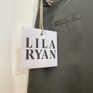 NWT Lila Ryan The Cici High-Rise Straight Leg Trouser Pants Size 16 Pine Grove